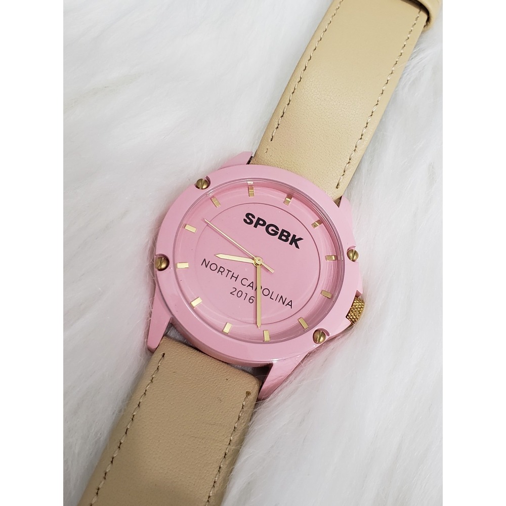 SPGBK Watches Unisex Hillendale Pink Silicone Band Watch 44mm
